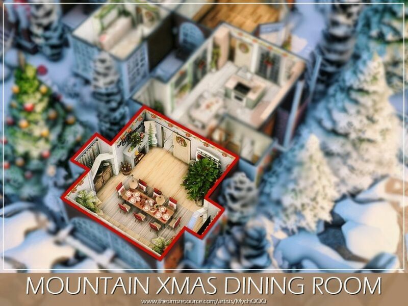 Mountain Xmas Dining Room By Mychqqq 2 sims 4 cc mountain xmas dining room by mychqqq 6