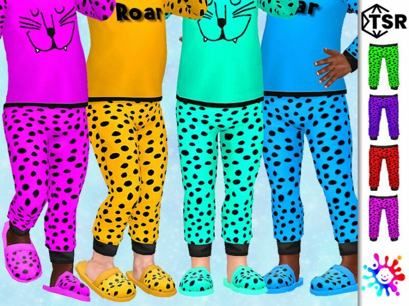 Neon Cheetah Pajamas Pants By Pelineldis 1 Neon Cheetah Pajamas Pants By Pelineldis Sims 4 CC