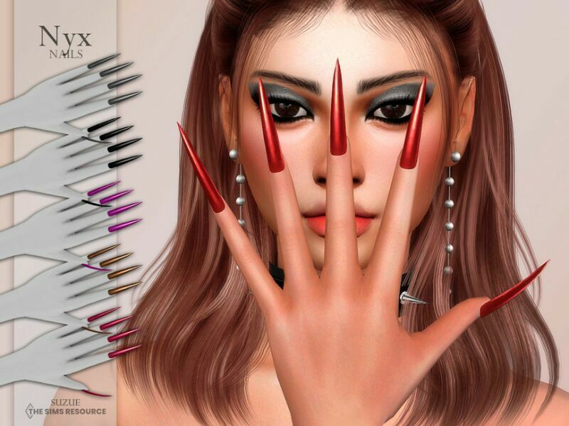 NYX Nails By Suzue 1 NYX Nails By Suzue Sims 4 CC