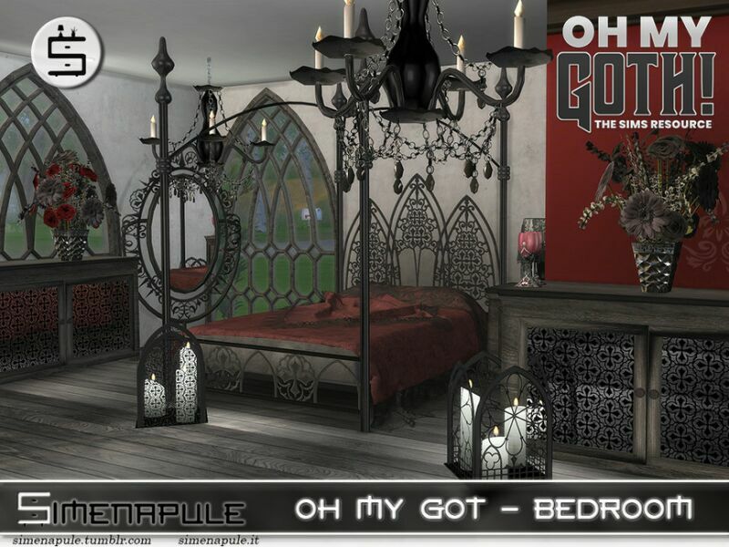 OH MY Goth – Bedroom By Simenapule 1 OH MY Goth – Bedroom By Simenapule Sims 4 CC