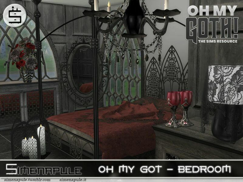OH MY Goth – Bedroom By Simenapule 6 sims 4 cc oh my goth bedroom by simenapule 2