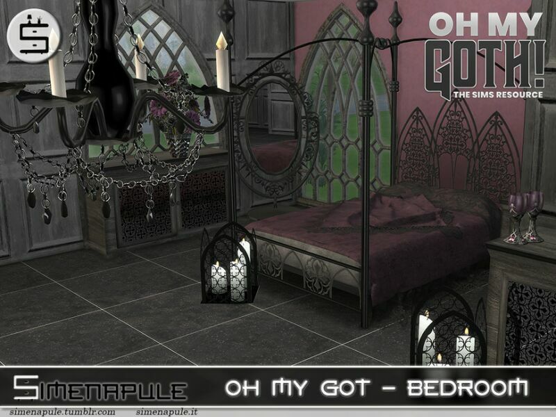 OH MY Goth – Bedroom By Simenapule 5 sims 4 cc oh my goth bedroom by simenapule 3
