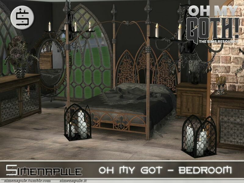 OH MY Goth – Bedroom By Simenapule 4 sims 4 cc oh my goth bedroom by simenapule 4