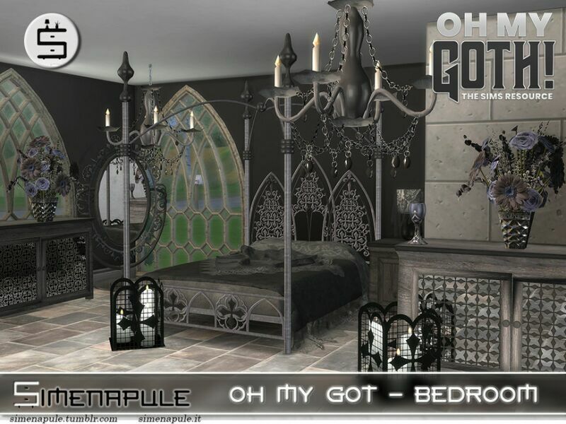 OH MY Goth – Bedroom By Simenapule 3 sims 4 cc oh my goth bedroom by simenapule 5