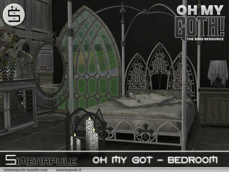 OH MY Goth – Bedroom By Simenapule 2 sims 4 cc oh my goth bedroom by simenapule 6