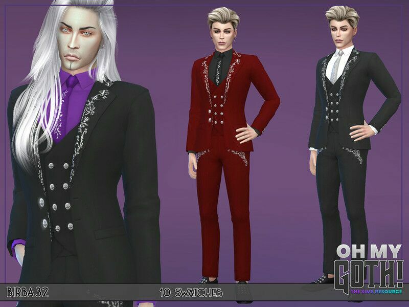 OH MY Goth – Damian Suit 1 OH MY Goth – Damian Suit Sims 4 CC