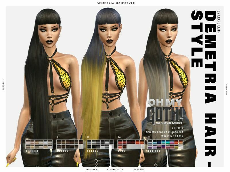 OH MY Goth Demetria Hairstyle 1 OH MY Goth Demetria Hairstyle Sims 4 CC
