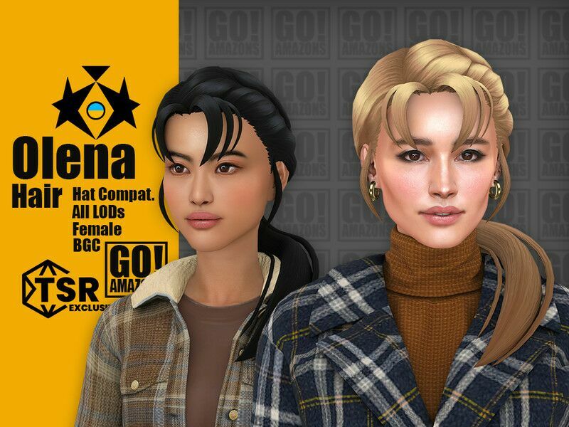 Olena Hair By Goamazons 1 Olena Hair By Goamazons Sims 4 CC