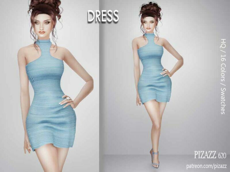 Open Shoulder Dress By Pizazz 1 Open Shoulder Dress By Pizazz Sims 4 CC