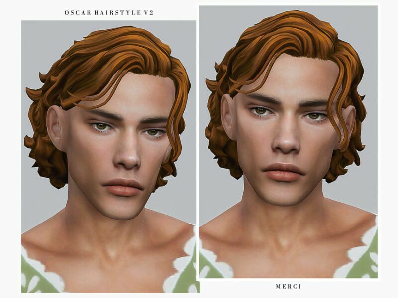Oscar Hairstyle V2 By '-Merci- 1 Oscar Hairstyle V2 By ‘-Merci- Sims 4 CC