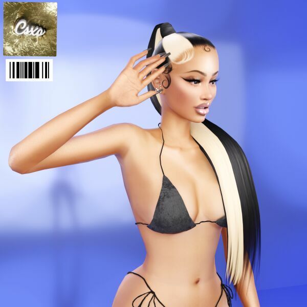 Paisley Ponytail 1 Paisley Ponytail Sims 4 CC