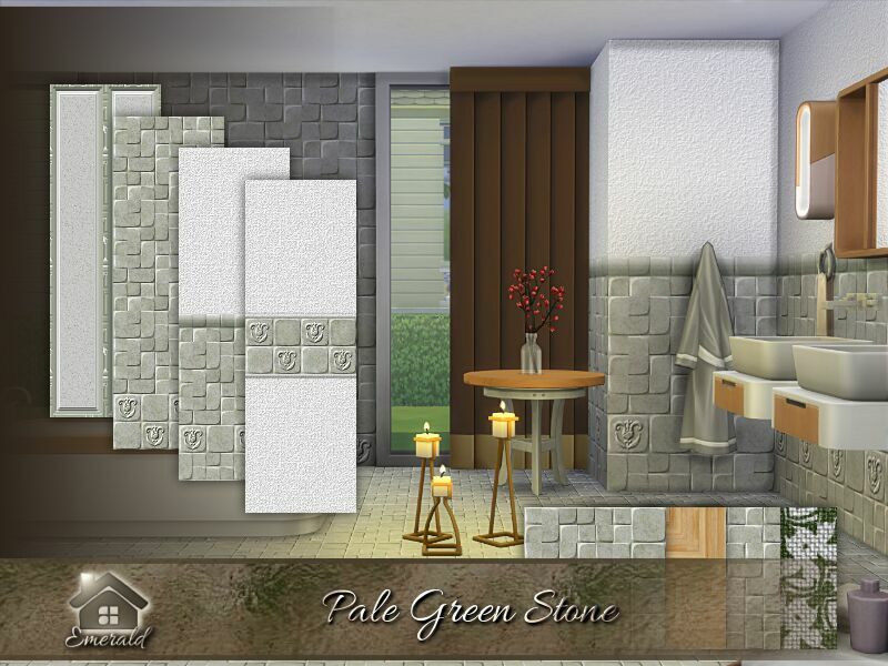 Pale Green Stone By Emerald 1 Pale Green Stone By Emerald Sims 4 CC