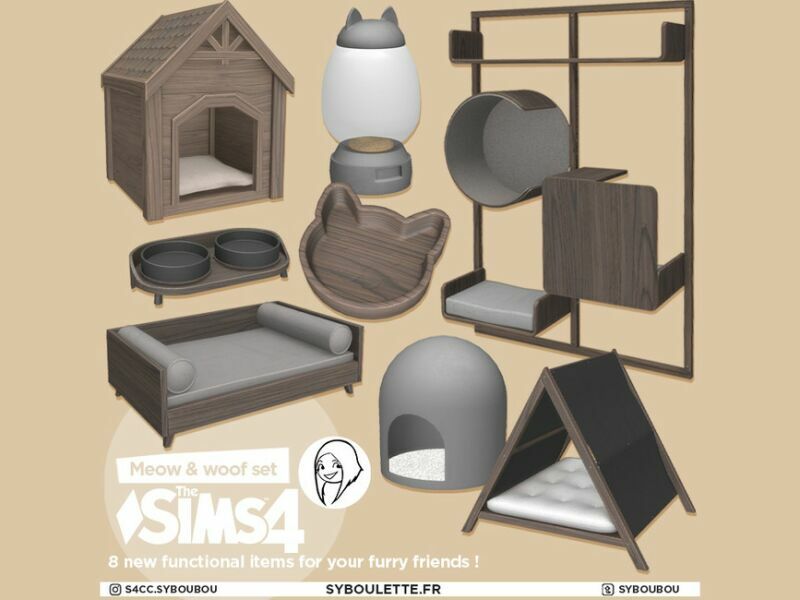 Patreon Early Release – Meow And Woof SET By Syboubou 2 sims 4 cc patreon early release meow and woof set by syboubou 7