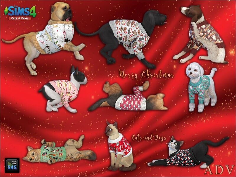 PET Clothing For Christmas 1 PET Clothing For Christmas Sims 4 CC