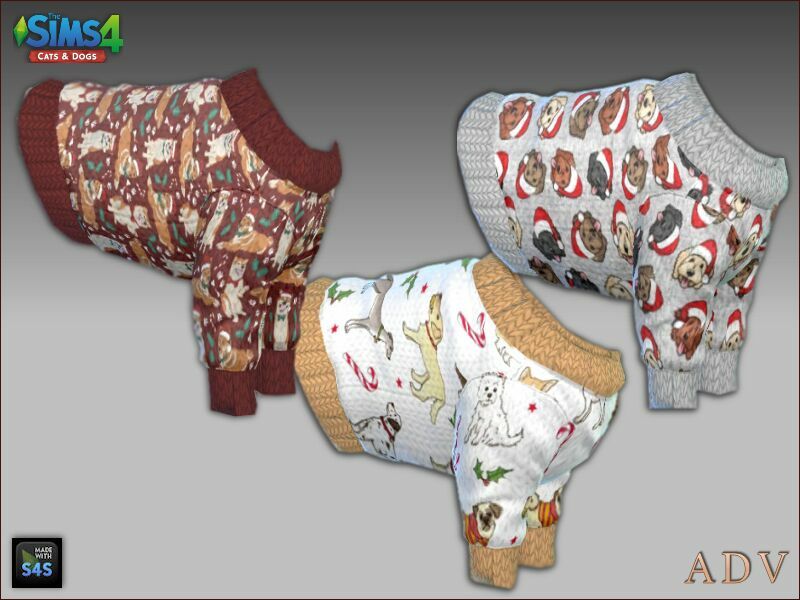 PET Clothing For Christmas 6 sims 4 cc pet clothing for christmas 3