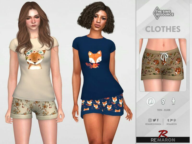 PJ FOX Shorts 01 For Female By Remaron 1 PJ FOX Shorts 01 For Female By Remaron Sims 4 CC