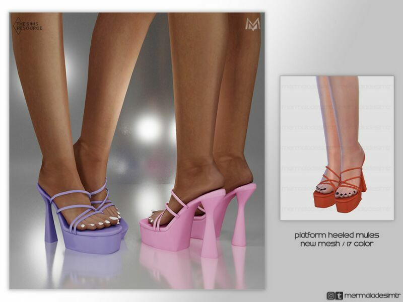 Platform Heeled Mules S05 By Mermaladesimtr 1 Platform Heeled Mules S05 By Mermaladesimtr Sims 4 CC