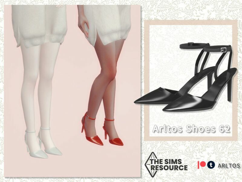 Pointed Leather High Heels / 62 By Arltos 1 Pointed Leather High Heels / 62 By Arltos Sims 4 CC