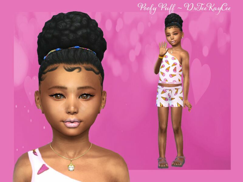 Poofy Puffy Hair ~ Base Compatible By Drteekaycee 1 Poofy Puffy Hair ~ Base Compatible By Drteekaycee Sims 4 CC