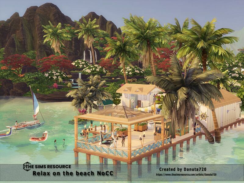 Relax ON The Beach Nocc By Danuta720 2 sims 4 cc relax on the beach nocc by danuta720 7