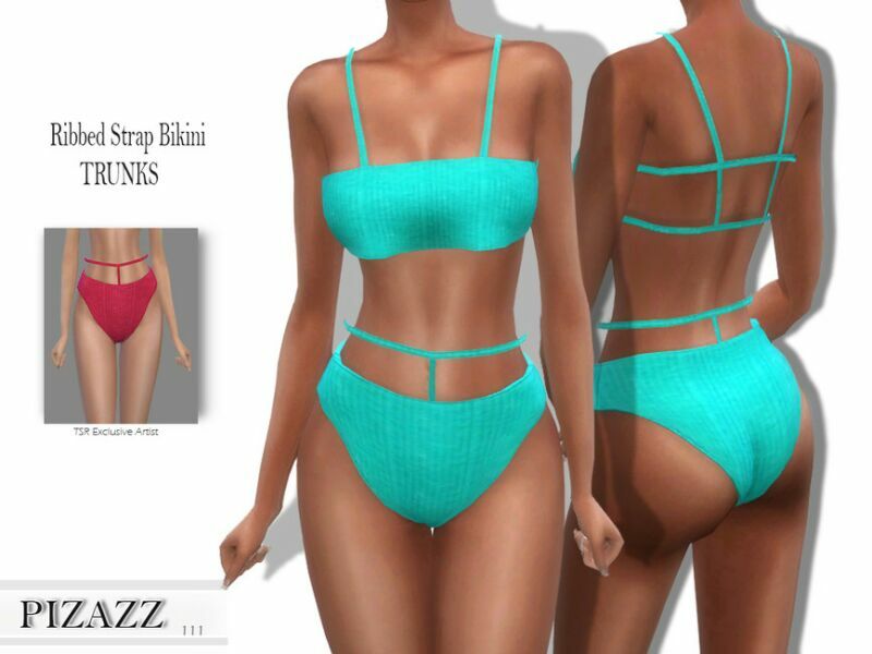Ribbed Strap Bikini Trunks By Pizazz 1 Ribbed Strap Bikini Trunks By Pizazz Sims 4 CC