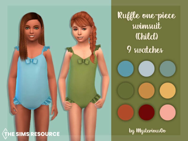 Ruffle One-Piece Swimsuit Child By Mysteriousoo 1 Ruffle One-Piece Swimsuit Child By Mysteriousoo Sims 4 CC