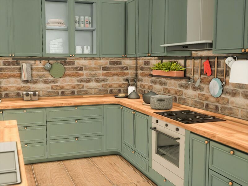 Sage Kitchen + Dining (TSR Only CC) By Xogerardine 4 sims 4 cc sage kitchen dining tsr only cc by xogerardine 2