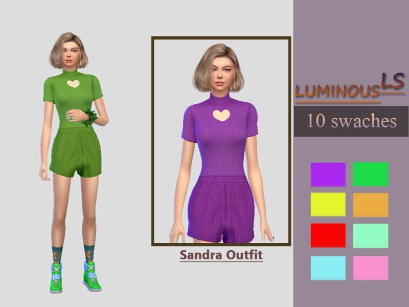 Sandra Outfit By Luminousls 1 Sandra Outfit By Luminousls Sims 4 CC
