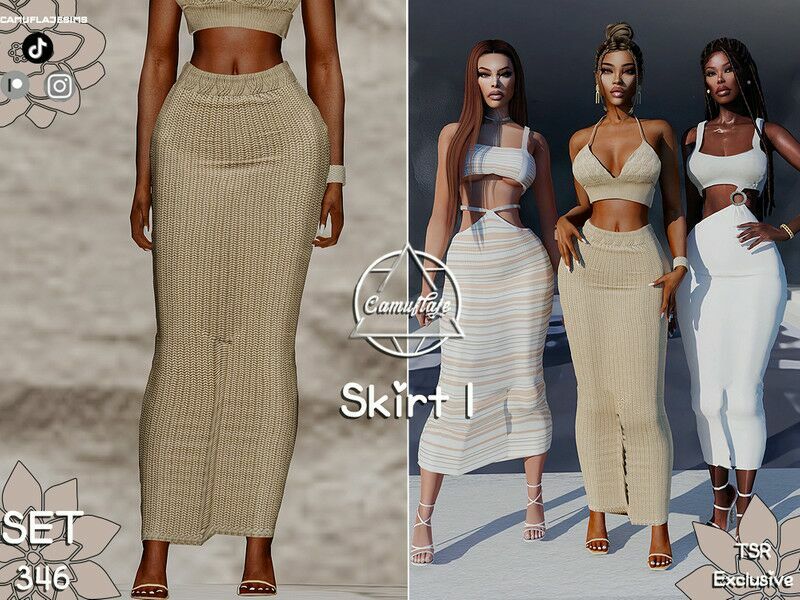 Santorini Collection – Knit Skirt 1 Santorini Collection – Knit Skirt Sims 4 CC