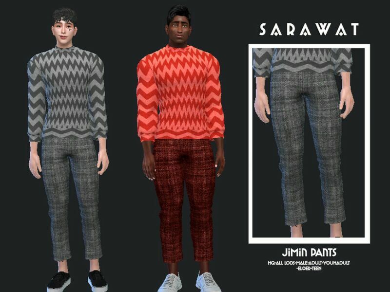 Sarawat_Jimin Pant By Sarawat 1 Sarawat_Jimin Pant By Sarawat Sims 4 CC
