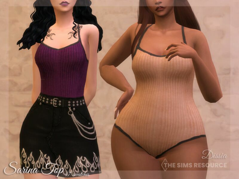 Sarina TOP By Dissia 1 Sarina TOP By Dissia Sims 4 CC