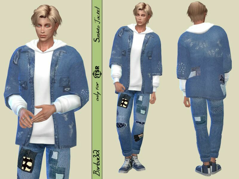 Sashiko Jacket By Birba32 1 Sashiko Jacket By Birba32 Sims 4 CC