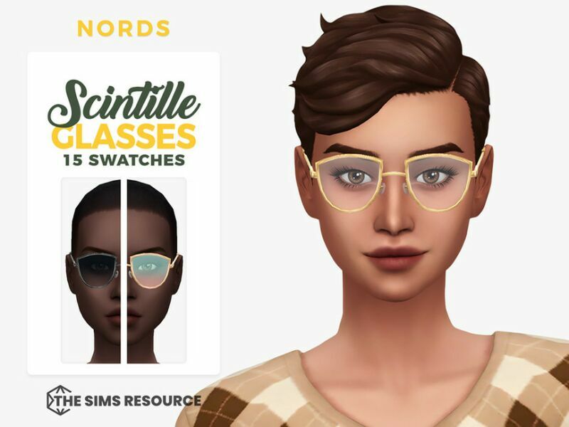 Scintille Glasses By Nords 1 Scintille Glasses By Nords Sims 4 CC