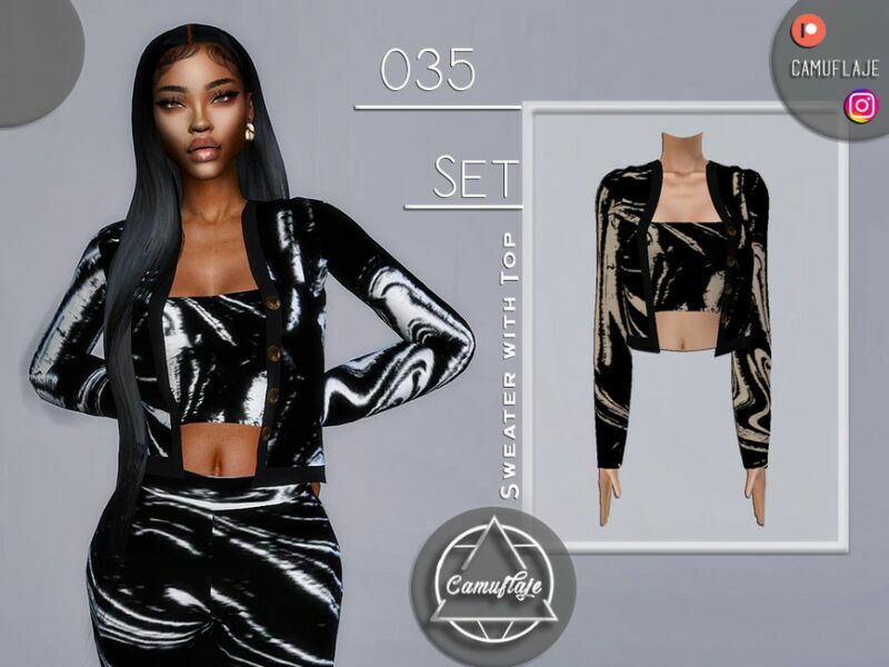 SET 035 – Sweater With A TOP By Camuflaje 1 SET 035 – Sweater With A TOP By Camuflaje Sims 4 CC