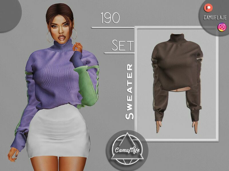 SET 190 – Sweater By Camuflaje 1 SET 190 – Sweater By Camuflaje Sims 4 CC