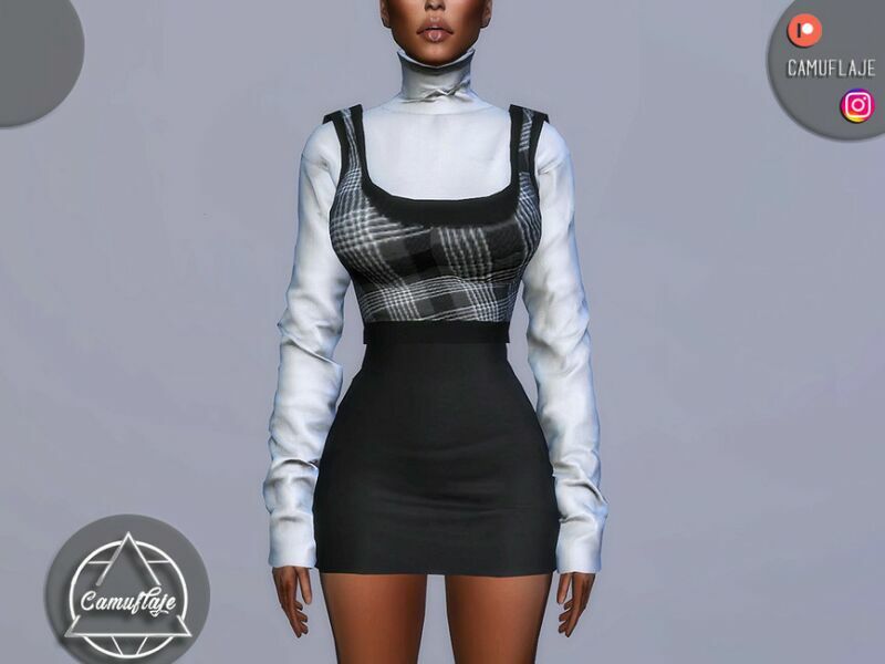 SET 193 – Turtleneck & Vest By Camuflaje 2 sims 4 cc set 193 turtleneck vest by camuflaje 2