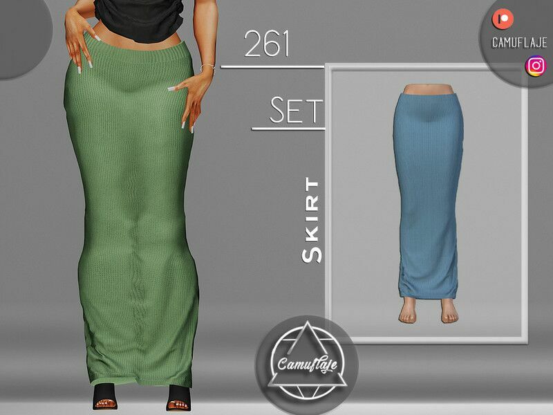 SET 261 – Knit Skirt By Camuflaje 1 SET 261 – Knit Skirt By Camuflaje Sims 4 CC