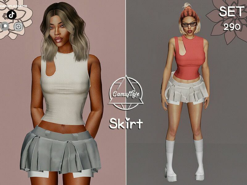 SET 291 – Urban Skirt / Everyday 1 SET 291 – Urban Skirt / Everyday Sims 4 CC