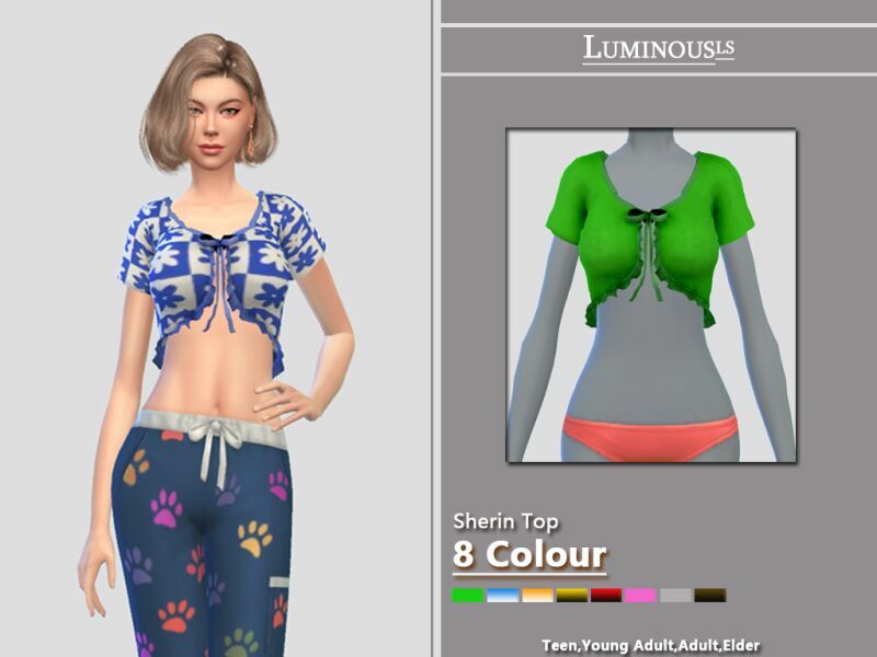 Sherin TOP By Luminousls 1 Sherin TOP By Luminousls Sims 4 CC