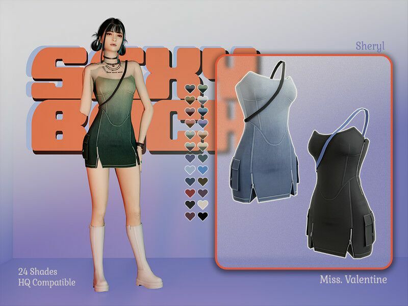 Sheryl Dress 1 Sheryl Dress Sims 4 CC