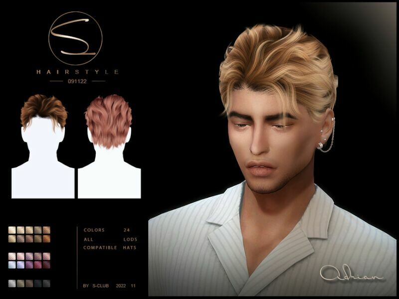 Short Male Hairstyle Adrian(091122) By S-Club By S-Club 1 Short Male Hairstyle Adrian(091122) By S-Club By S-Club Sims 4 CC