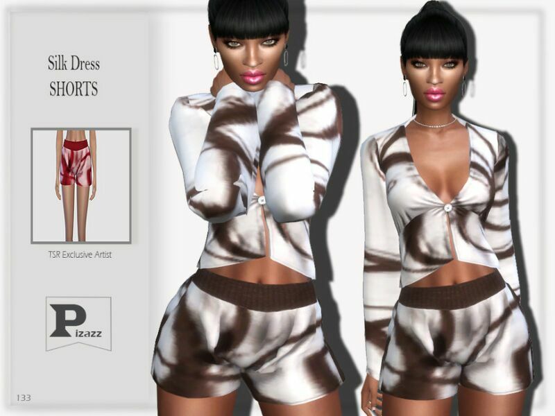 Silk Dress Shorts By Pizazz 1 Silk Dress Shorts By Pizazz Sims 4 CC