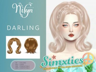 Simxties Darling Hair – NEW Mesh / Female Sims 4 CC