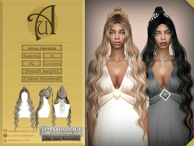 Simythology – Venus Hairstyle By Aurummusik 1 Simythology – Venus Hairstyle By Aurummusik Sims 4 CC