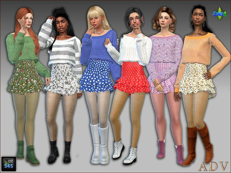 Skirts And Sweaters For Teens And Young Adults 1 Skirts And Sweaters For Teens And Young Adults Sims 4 CC