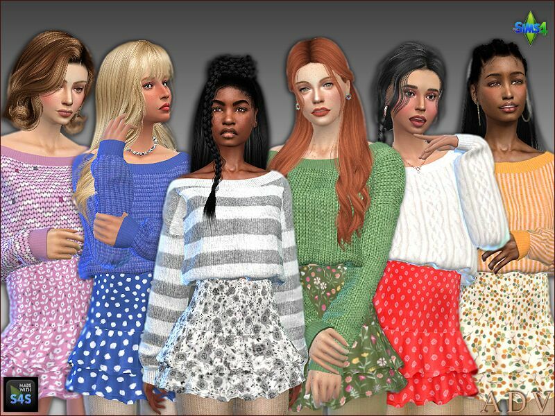 Skirts And Sweaters For Teens And Young Adults 6 sims 4 cc skirts and sweaters for teens and young adults 2