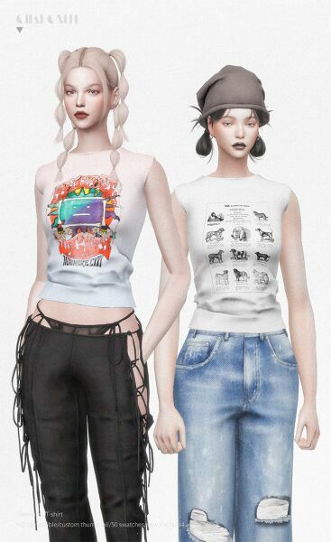 Sleeveless T-Shirt By Charonlee 3 sims 4 cc sleeveless t shirt by charonlee 2