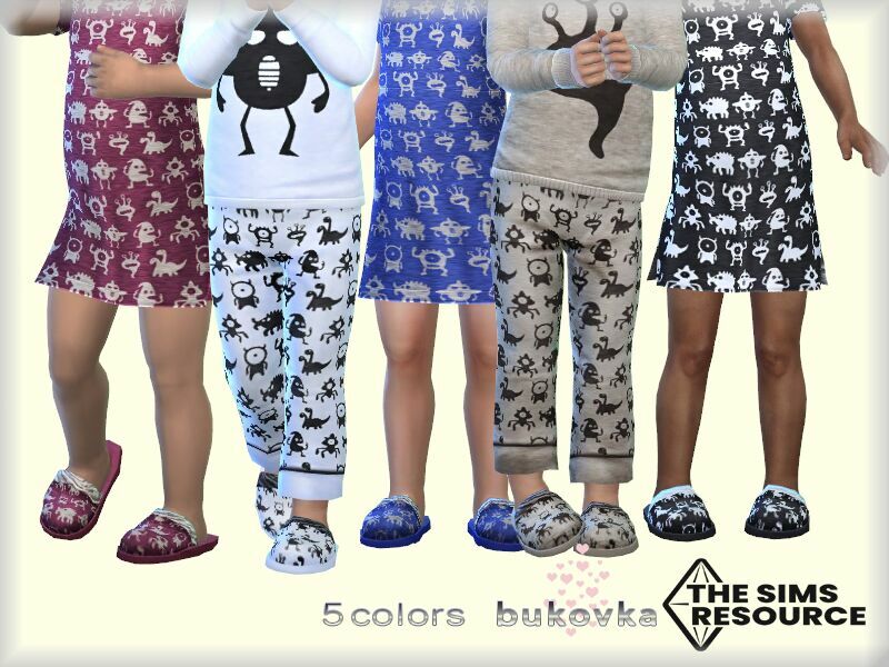 Slippers Monsters By Bukovka 1 Slippers Monsters By Bukovka Sims 4 CC