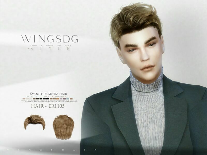 Smooth Business Hair ER1105 By Wingssims 1 Smooth Business Hair ER1105 By Wingssims Sims 4 CC