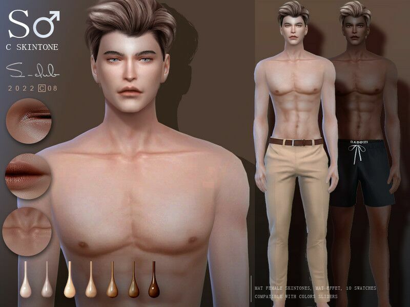 Soft And Delicate Silk Skin Male C0822 By S-Club 1 Soft And Delicate Silk Skin Male C0822 By S-Club Sims 4 CC